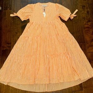 NWT English Factory Gingham Tiered Midi Dress - M - price is firm